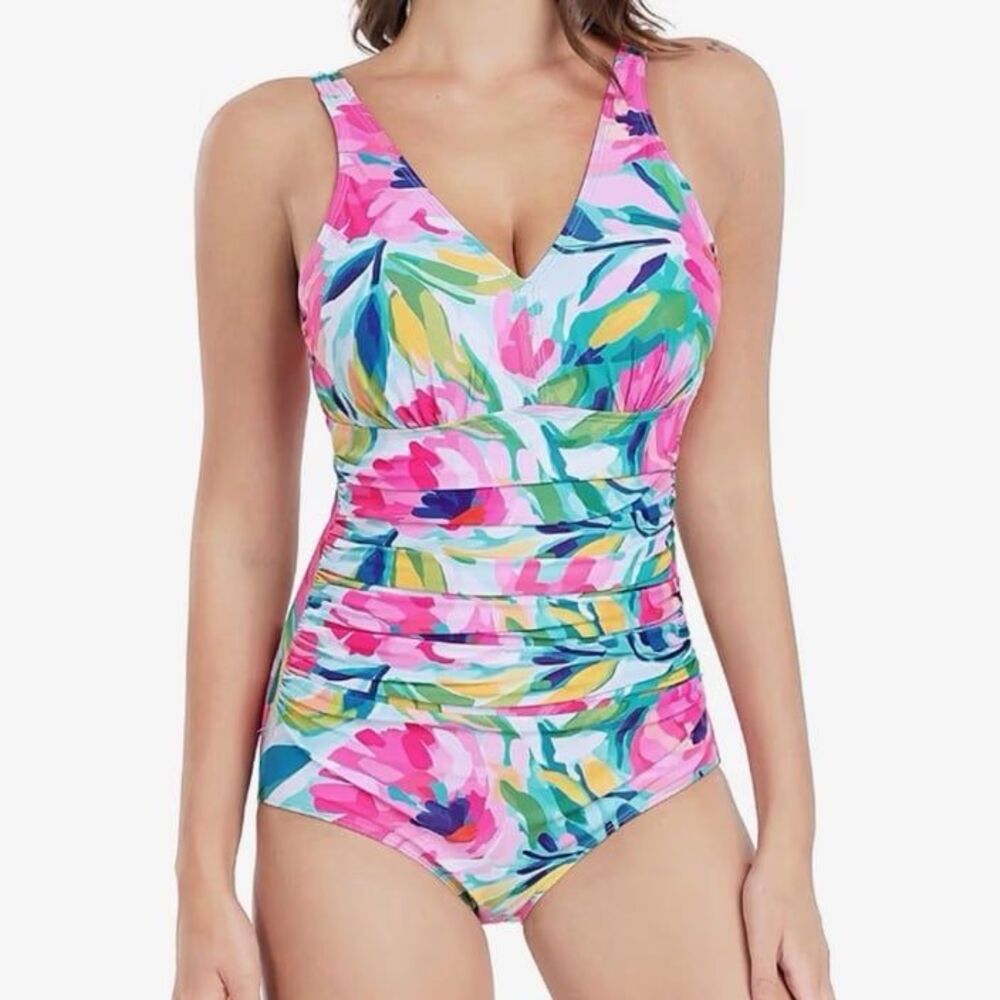 Perona one piece tummy control bathing suit nwt sz 10